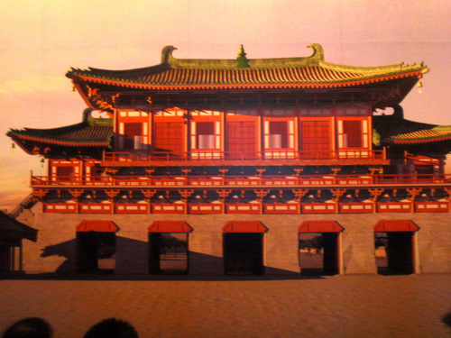 Rising Phoenix in the roof line and roof design.
